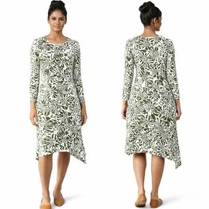 NWT ROHB Joyce Azria Tribeca NY Dress Olive Safari Print Tshirt Rayon Soft